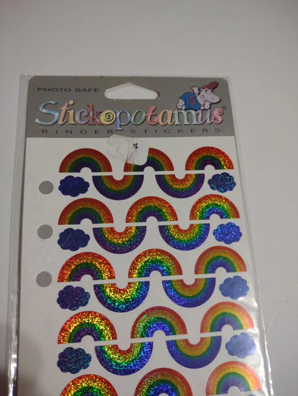 Vintage Rainbow Stickers Stickopotamus Holographic Stickers Rainbow & Clouds
